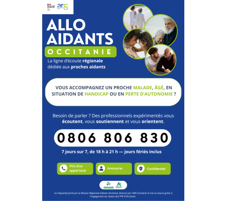 ALLO AIDANTS OCCITANIE : UNE NOUVELLE LIGNE D'ÉCOUTE RÉGIONALE DÉDIÉE AUX PROCHES AIDANTS