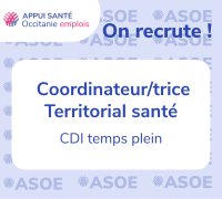 Le Groupement d’Employeurs Appui Santé Occitanie Emplois recherche un(e) coordinateur (trice) au sein de la CPTS Lomagne-Garonne à Lavit